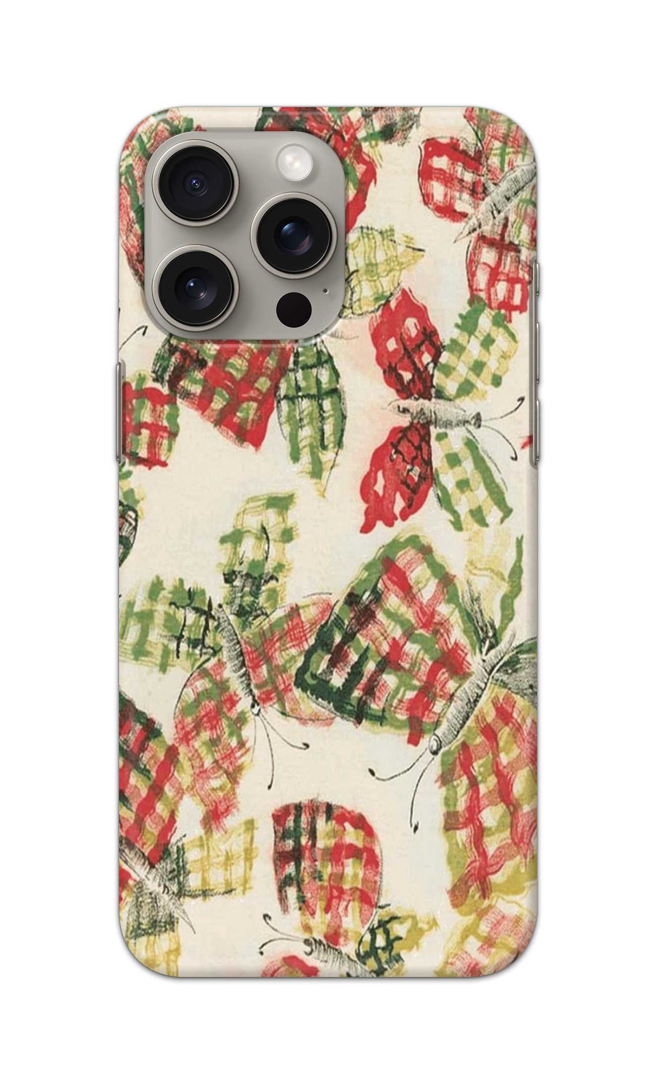 CHECKS TYPE BUTTERFLY PATTERN  - Hard Case - SA908