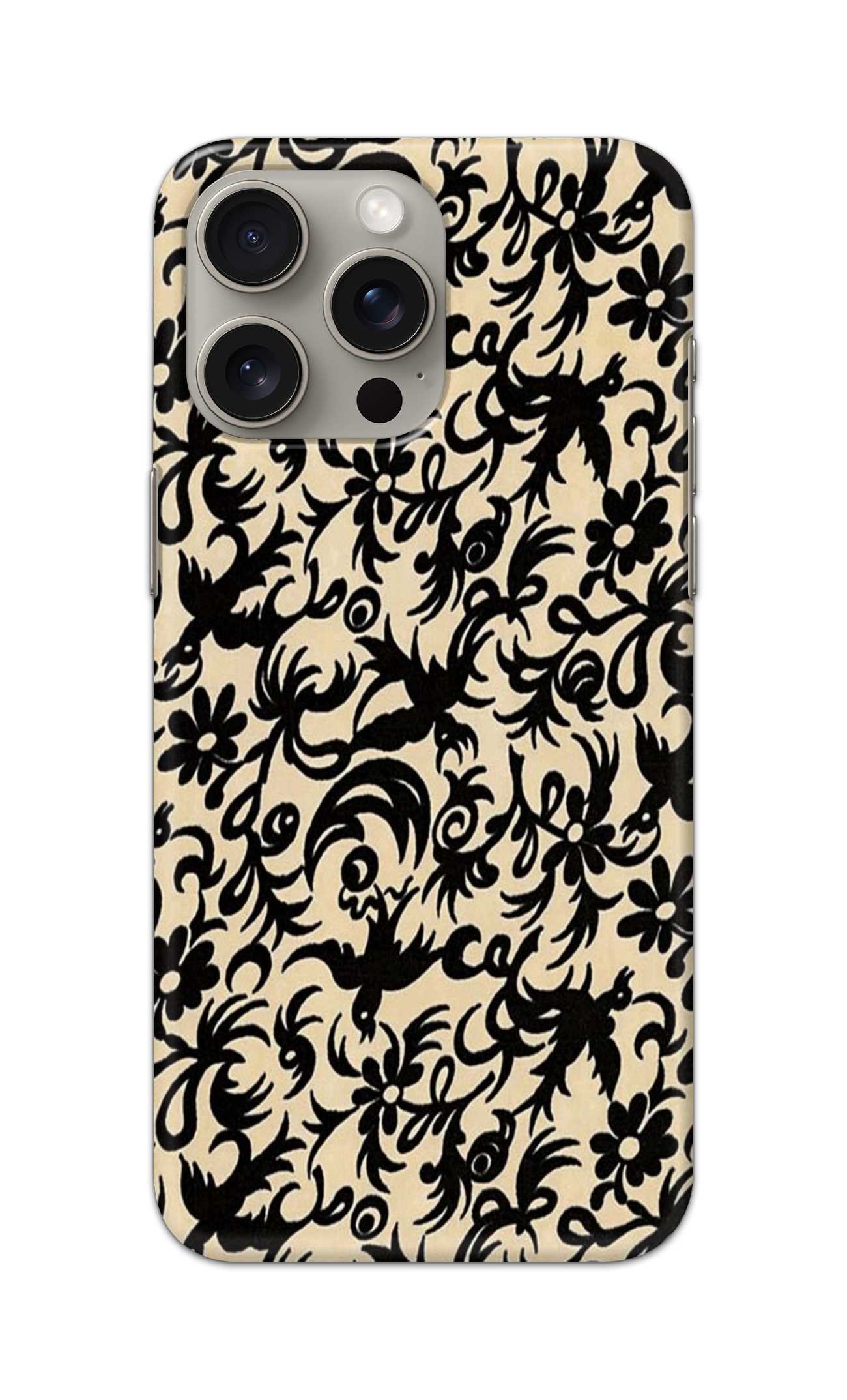 BLACK PRINTED PATTERN  - Hard Case - SB196