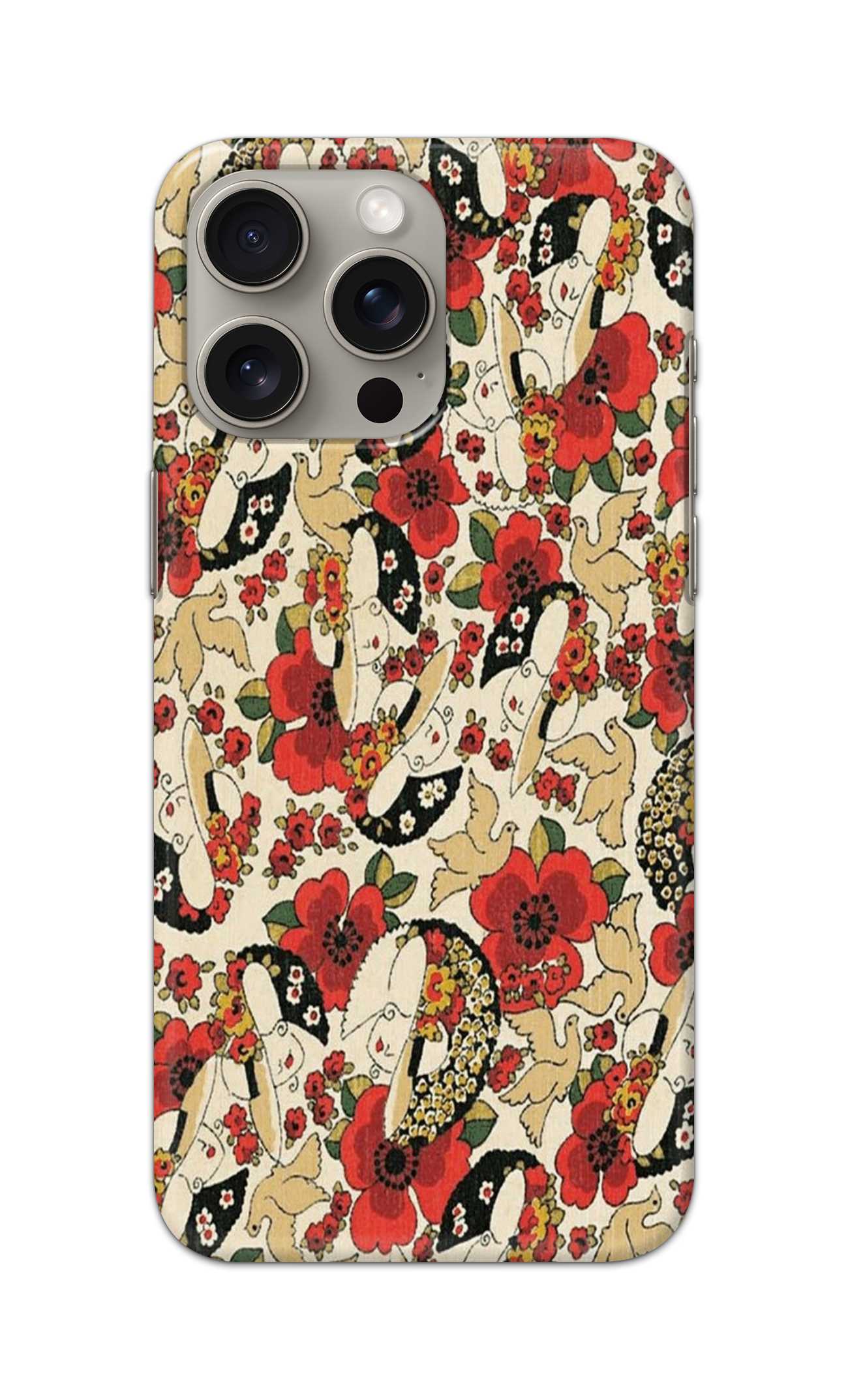 RED FLORAL PATTERN  - Hard Case - SB208