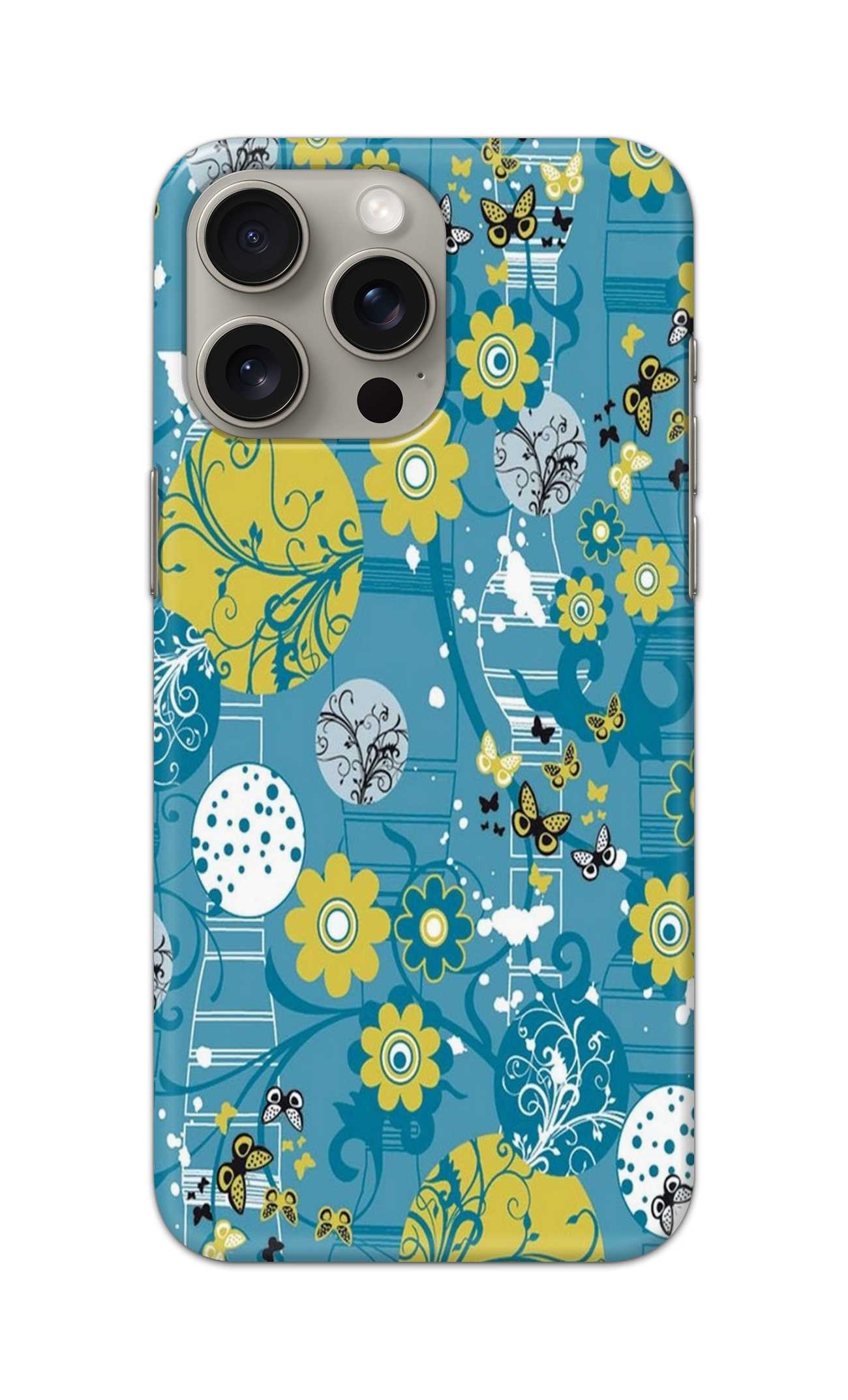 YELLOW COLOUR FLORALS PATTERN  - Hard Case - SB294