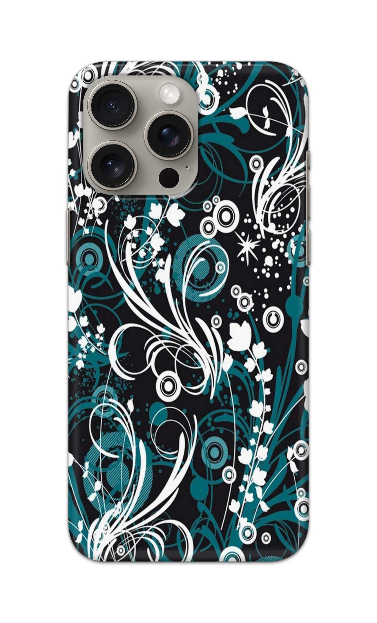 WHITE FLORALS PATTERN  - Hard Case - SB316