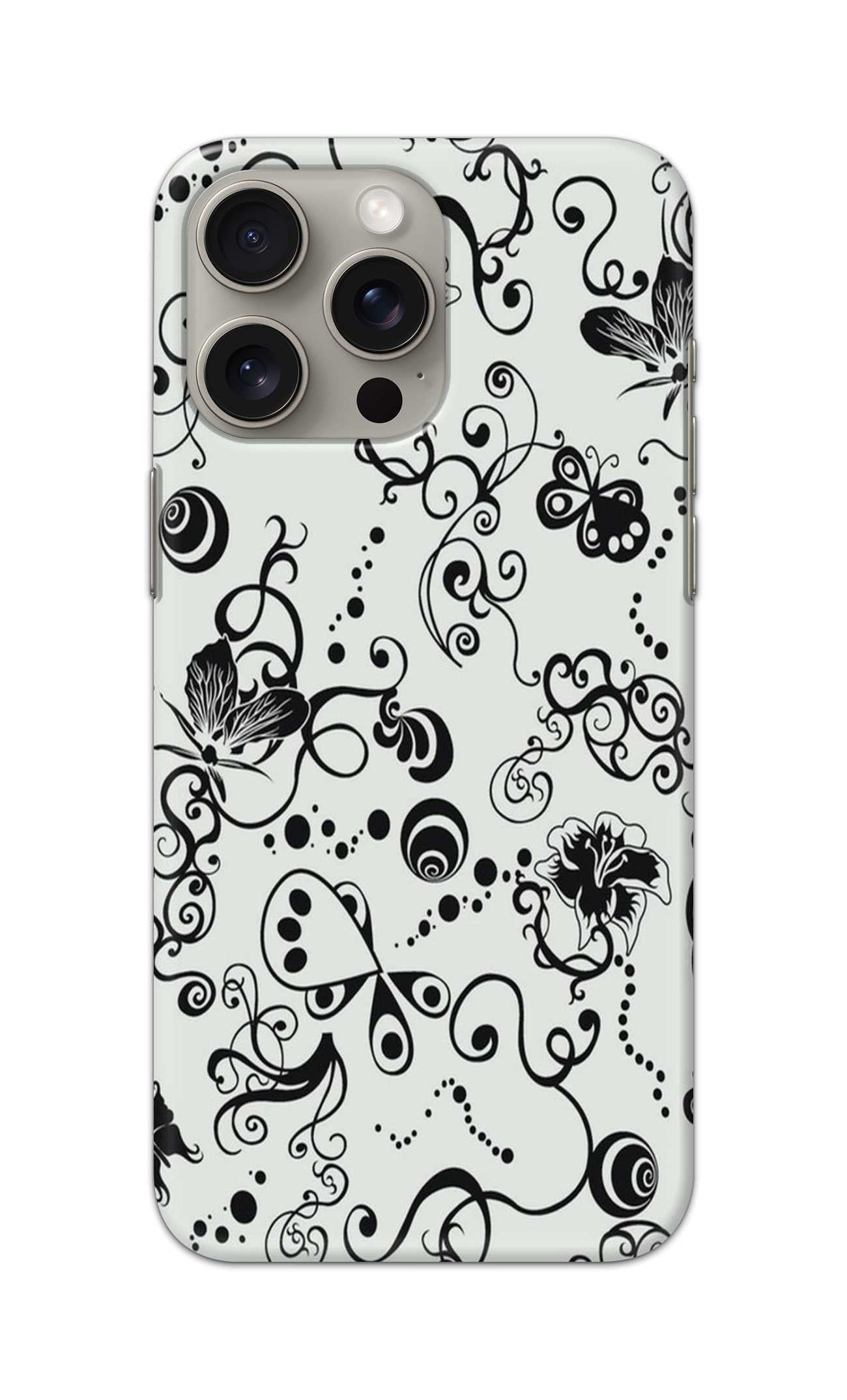 BLACK BUTTERFLY PATTERN  - Hard Case - SB336