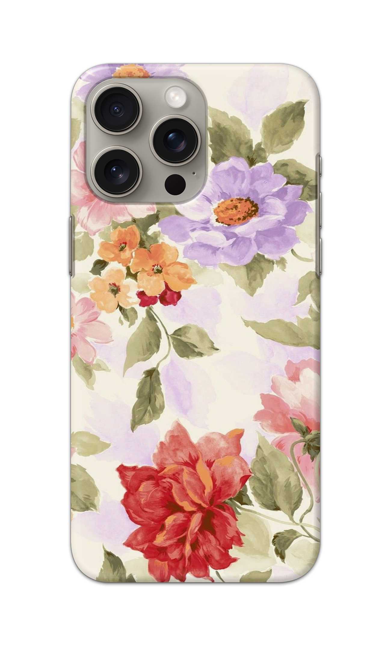 LIGHT MIXED COLOURS FLORALS PATTERN  - Hard Case - SB399