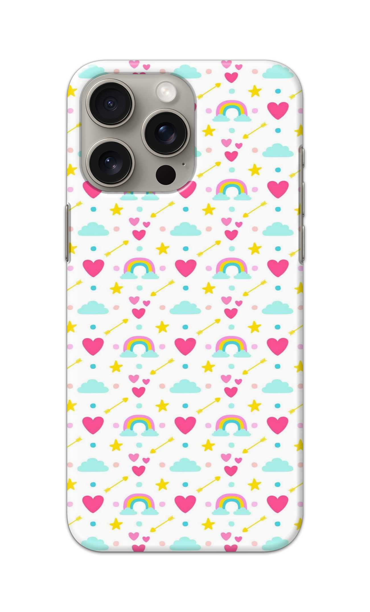 MUTICOLOUR LOVE SYMBOLS PATTERN  - Hard Case - SB404