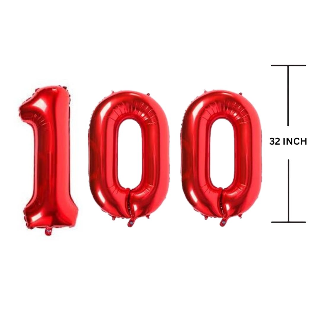 32 Inches RED Number Balloon Air or Helium Compactable Balloon for Party Decoration, Birthday, Anniversary