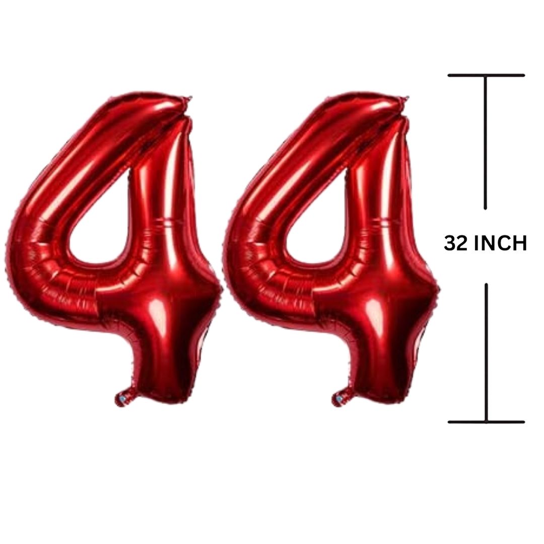 32 Inches RED Number Balloon Air or Helium Compactable Balloon for Party Decoration, Birthday, Anniversary