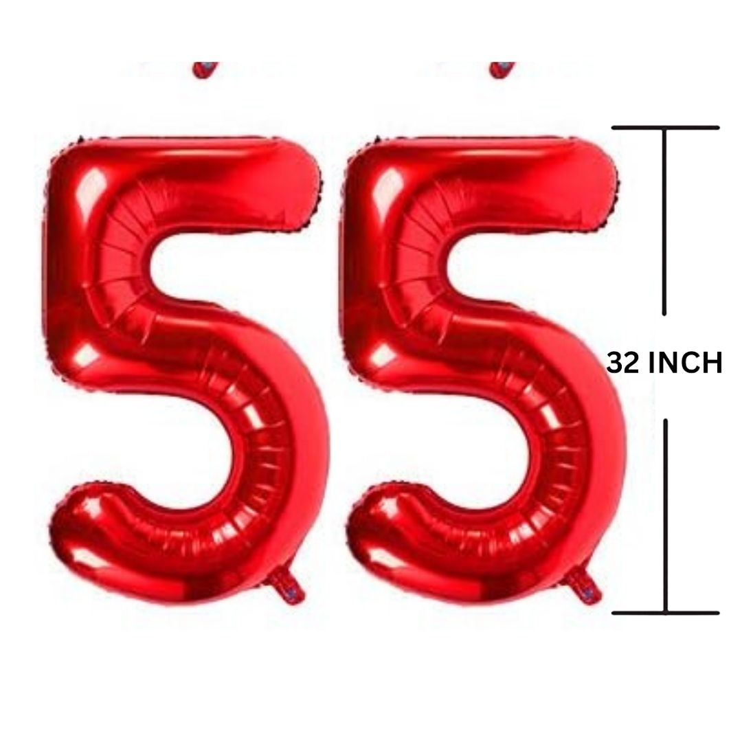 32 Inches RED Number Balloon Air or Helium Compactable Balloon for Party Decoration, Birthday, Anniversary