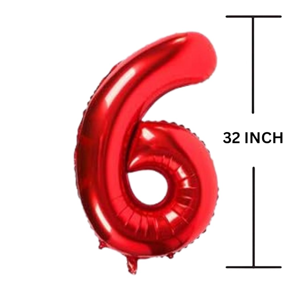 32 Inches RED Number Balloon Air or Helium Compactable Balloon for Party Decoration, Birthday, Anniversary