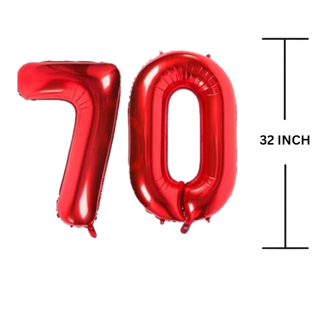 32 Inches RED Number Balloon Air or Helium Compactable Balloon for Party Decoration, Birthday, Anniversary