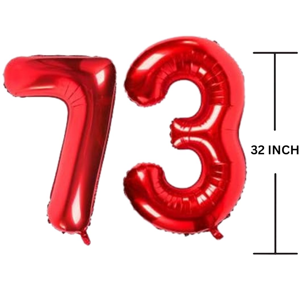 32 Inches RED Number Balloon Air or Helium Compactable Balloon for Party Decoration, Birthday, Anniversary