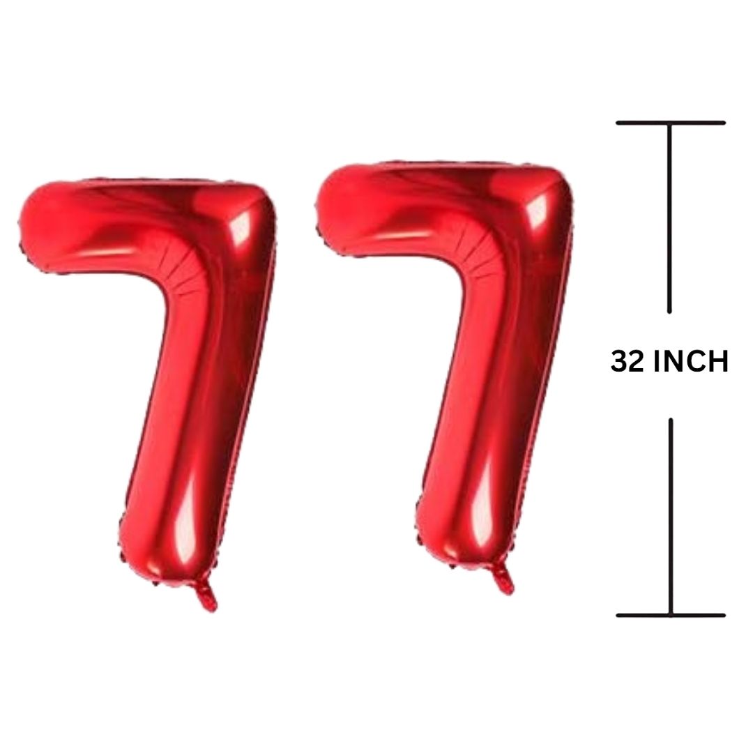 32 Inches RED Number Balloon Air or Helium Compactable Balloon for Party Decoration, Birthday, Anniversary