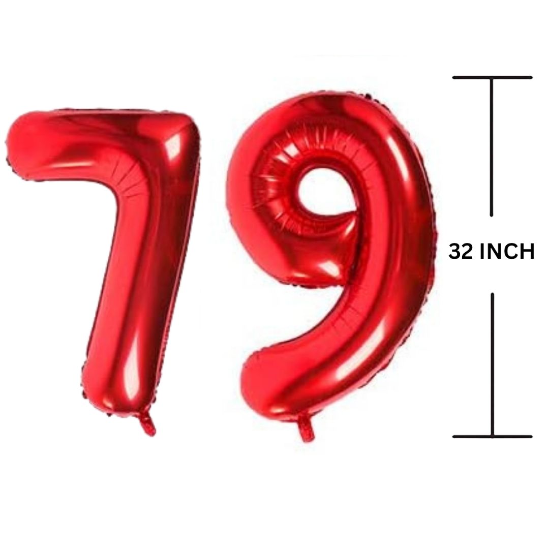 32 Inches RED Number Balloon Air or Helium Compactable Balloon for Party Decoration, Birthday, Anniversary