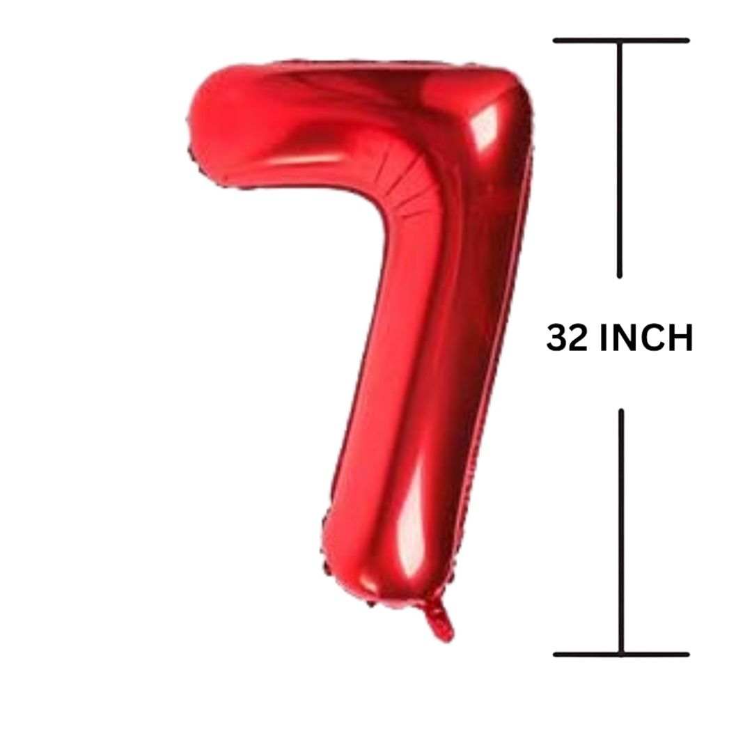 32 Inches RED Number Balloon Air or Helium Compactable Balloon for Party Decoration, Birthday, Anniversary