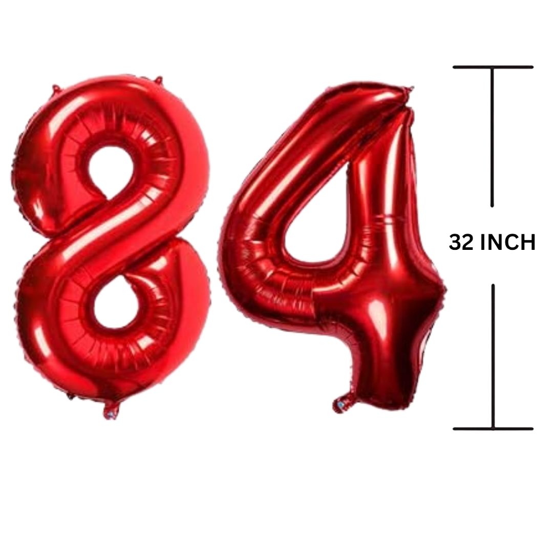 32 Inches RED Number Balloon Air or Helium Compactable Balloon for Party Decoration, Birthday, Anniversary