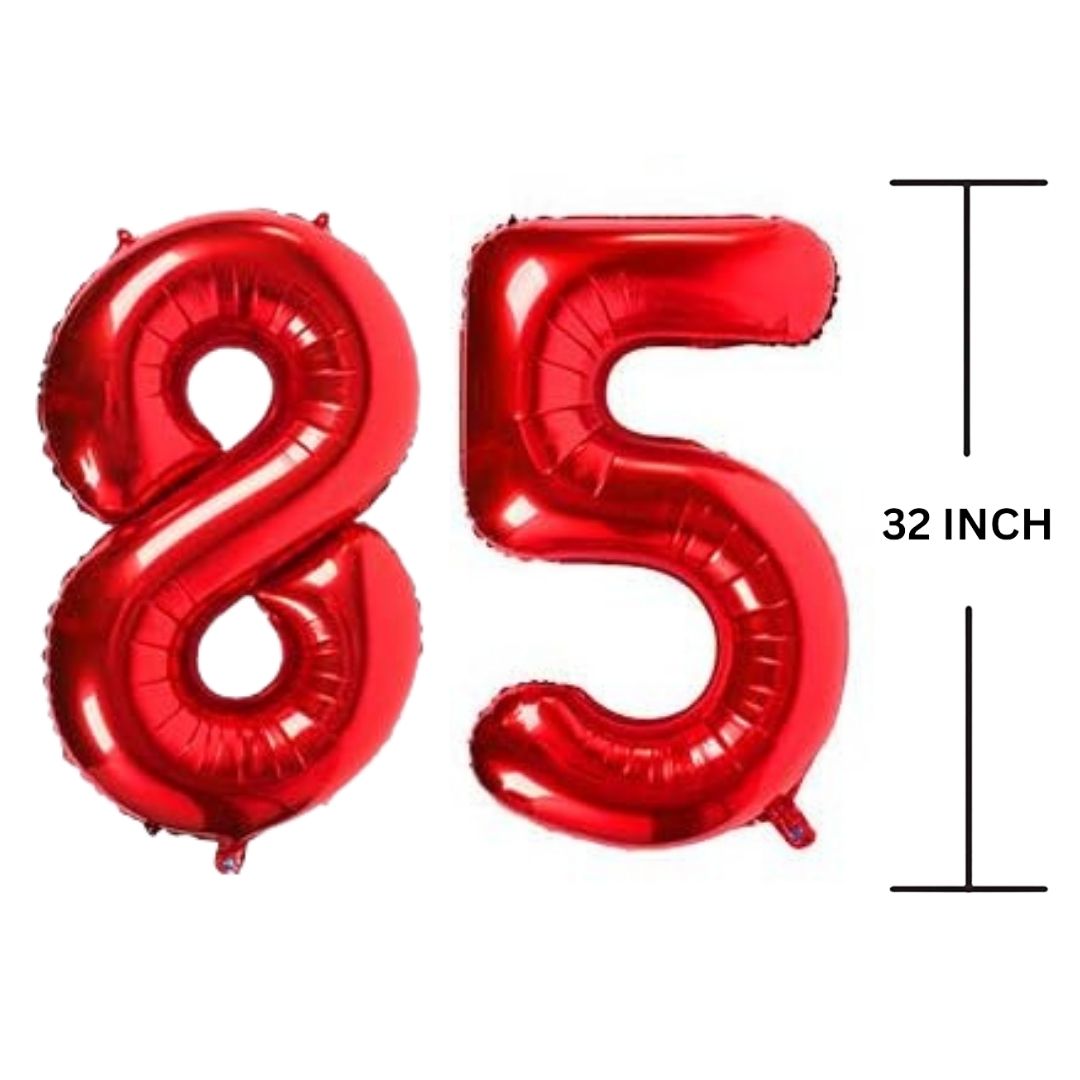 32 Inches RED Number Balloon Air or Helium Compactable Balloon for Party Decoration, Birthday, Anniversary