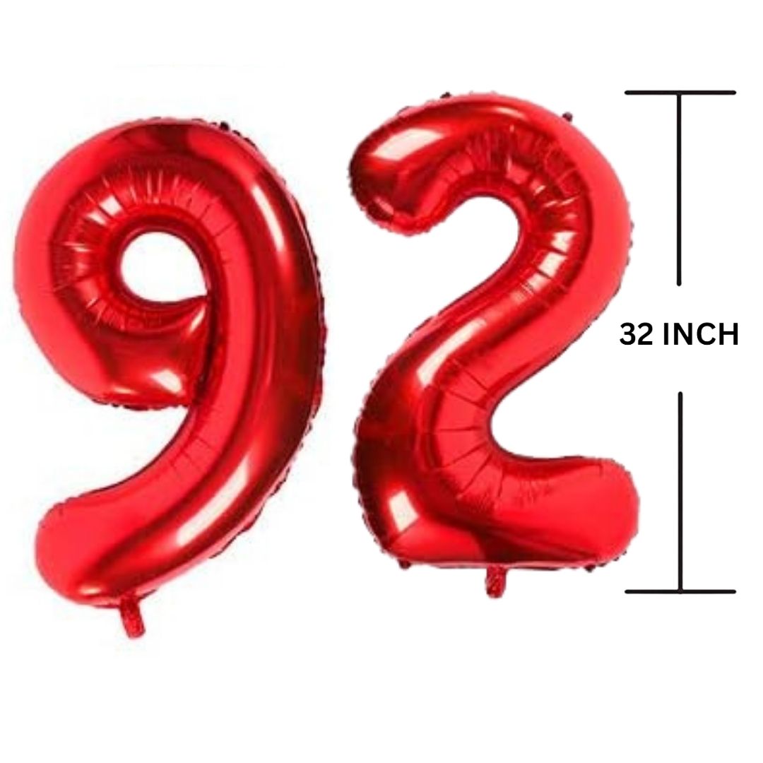 32 Inches RED Number Balloon Air or Helium Compactable Balloon for Party Decoration, Birthday, Anniversary