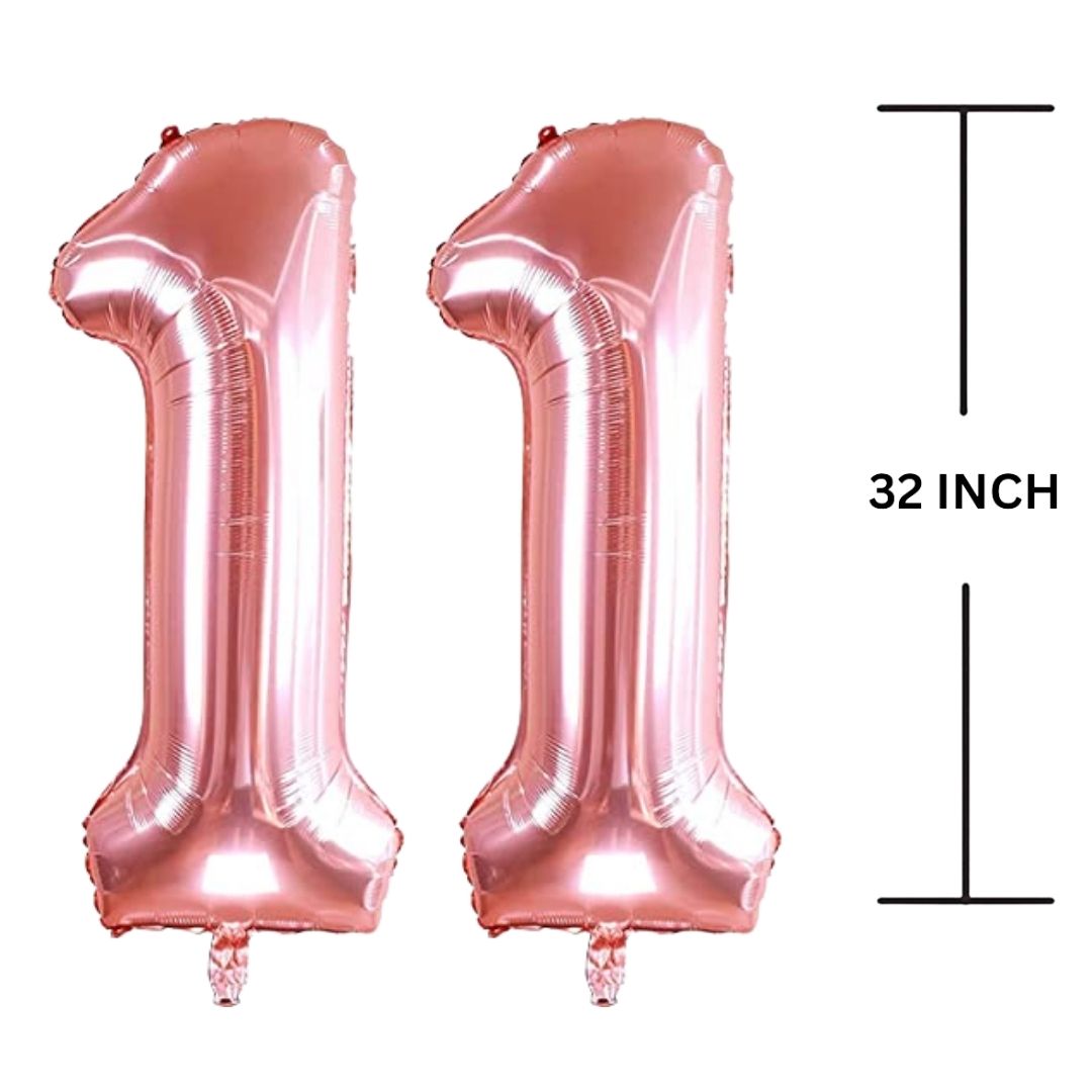 32 Inches ROSE GOLD Number Balloon Air or Helium Compactable Balloon for Party Decoration, Birthday, Anniversary