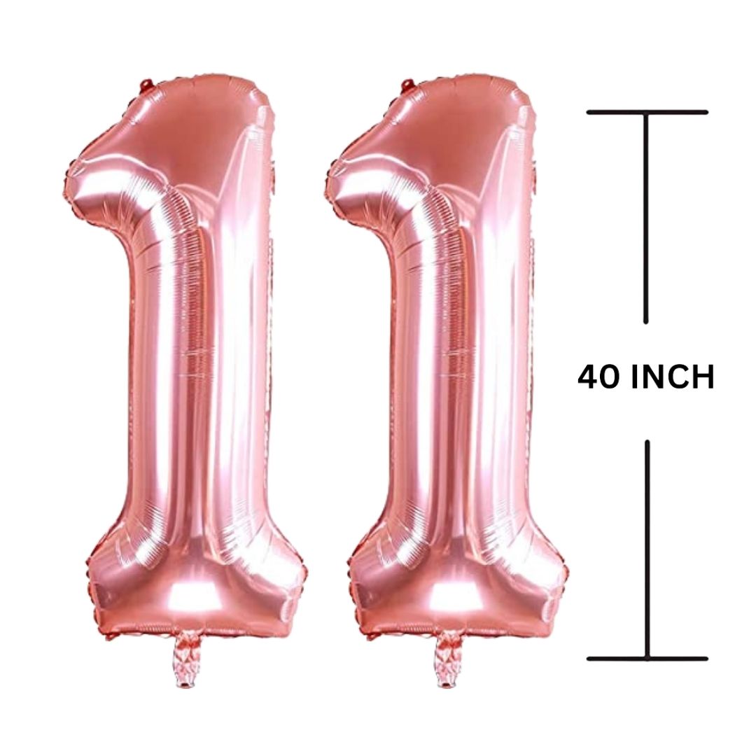 40 Inches ROSE GOLD Number Balloon Air or Helium Compactable Balloon for Party Decoration, Birthday, Anniversary