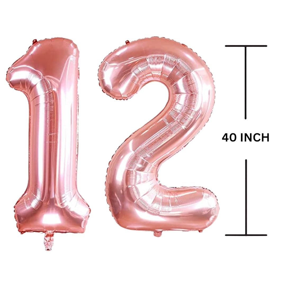 40 Inches ROSE GOLD Number Balloon Air or Helium Compactable Balloon for Party Decoration, Birthday, Anniversary