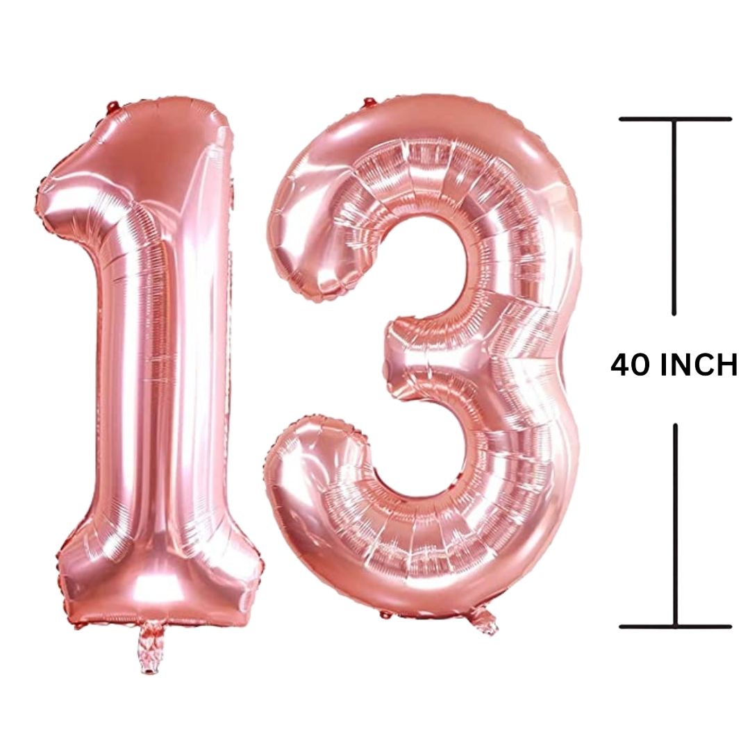 40 Inches ROSE GOLD Number Balloon Air or Helium Compactable Balloon for Party Decoration, Birthday, Anniversary