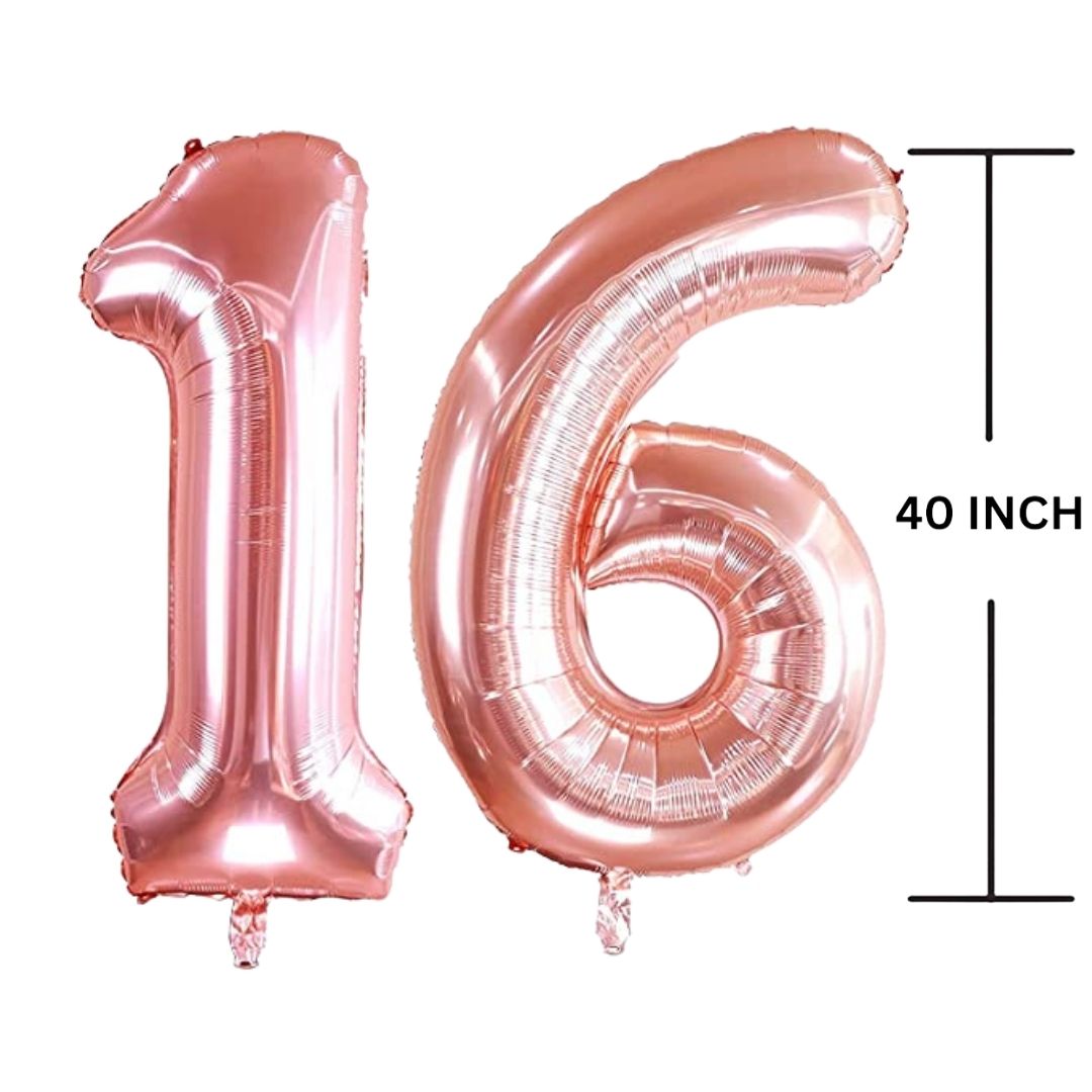 40 Inches ROSE GOLD Number Balloon Air or Helium Compactable Balloon for Party Decoration, Birthday, Anniversary