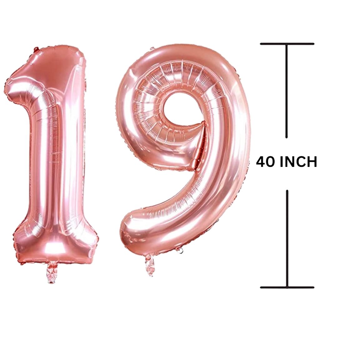 40 Inches ROSE GOLD Number Balloon Air or Helium Compactable Balloon for Party Decoration, Birthday, Anniversary