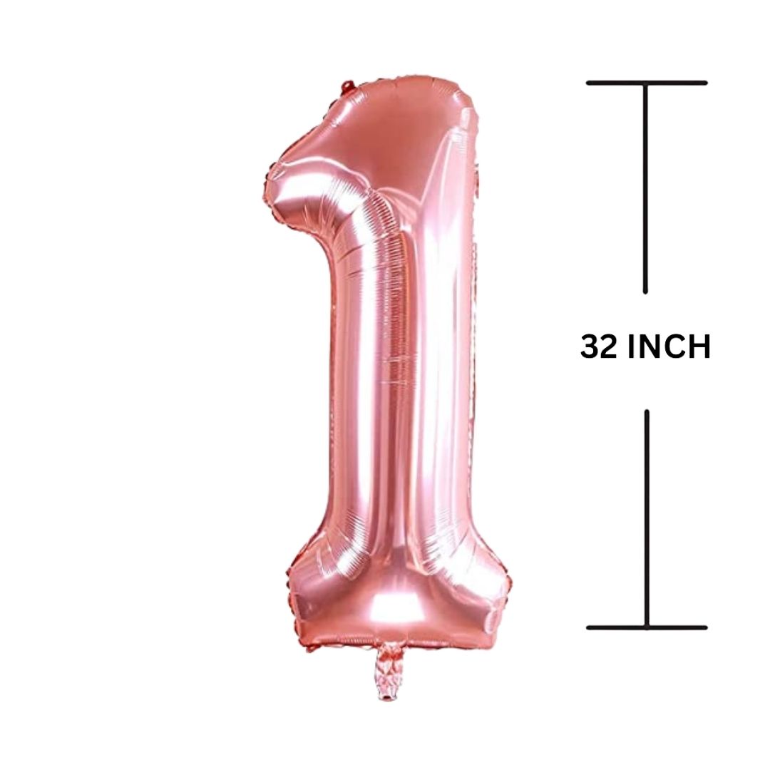 32 Inches ROSE GOLD Number Balloon Air or Helium Compactable Balloon for Party Decoration, Birthday, Anniversary