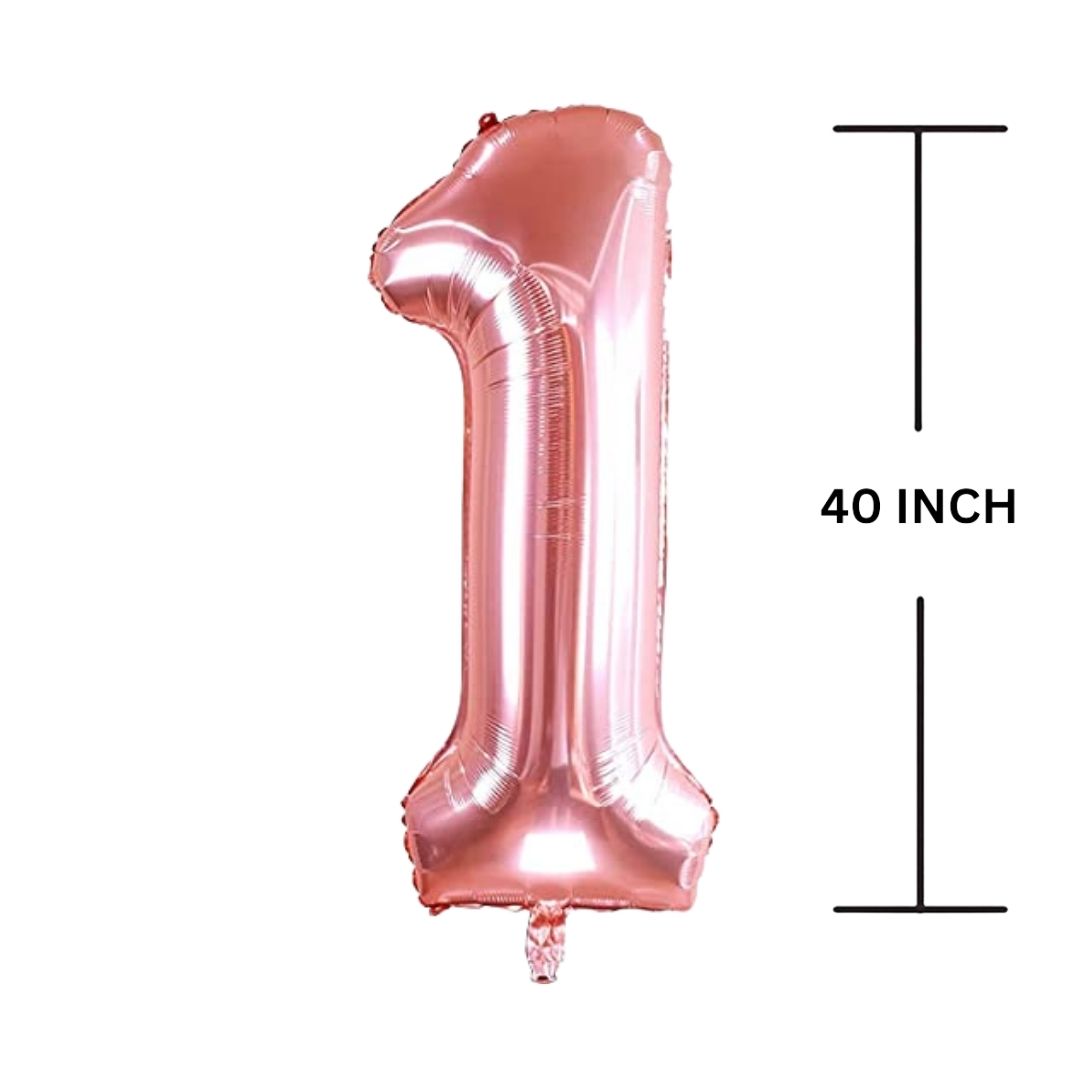 40 Inches ROSE GOLD Number Balloon Air or Helium Compactable Balloon for Party Decoration, Birthday, Anniversary