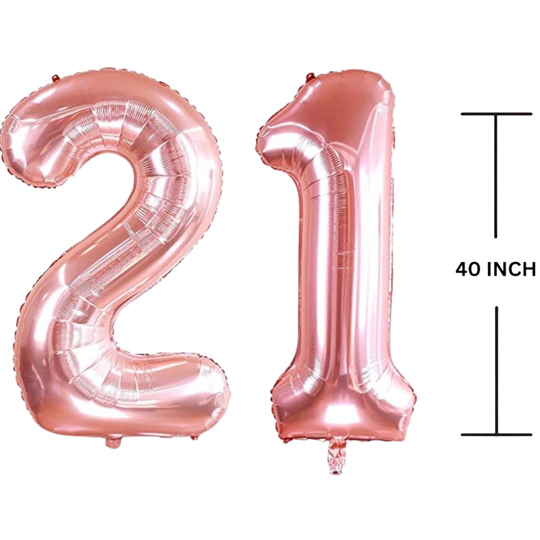 40 Inches ROSE GOLD Number Balloon Air or Helium Compactable Balloon for Party Decoration, Birthday, Anniversary