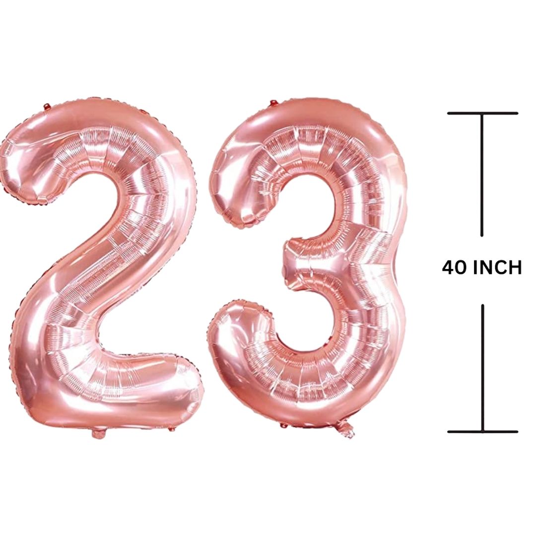 40 Inches ROSE GOLD Number Balloon Air or Helium Compactable Balloon for Party Decoration, Birthday, Anniversary