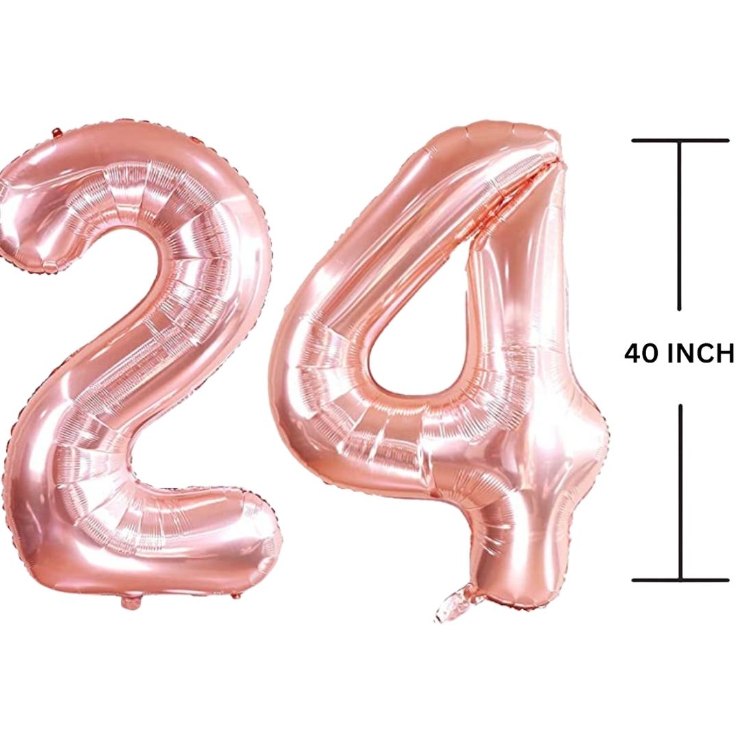 40 Inches ROSE GOLD Number Balloon Air or Helium Compactable Balloon for Party Decoration, Birthday, Anniversary