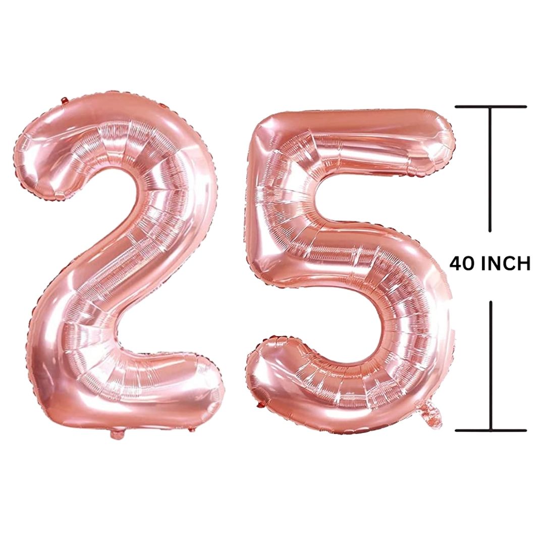 40 Inches ROSE GOLD Number Balloon Air or Helium Compactable Balloon for Party Decoration, Birthday, Anniversary