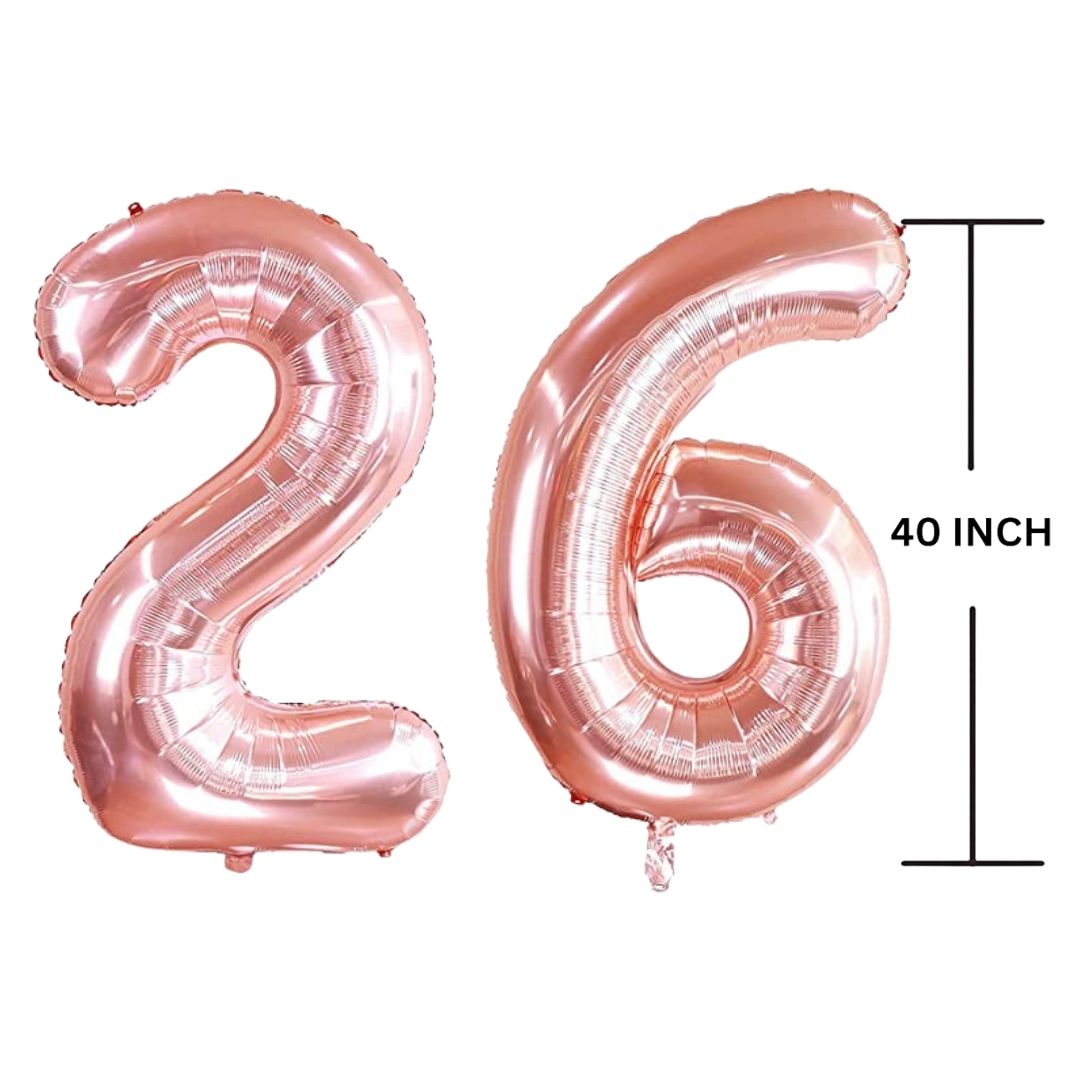 40 Inches ROSE GOLD Number Balloon Air or Helium Compactable Balloon for Party Decoration, Birthday, Anniversary