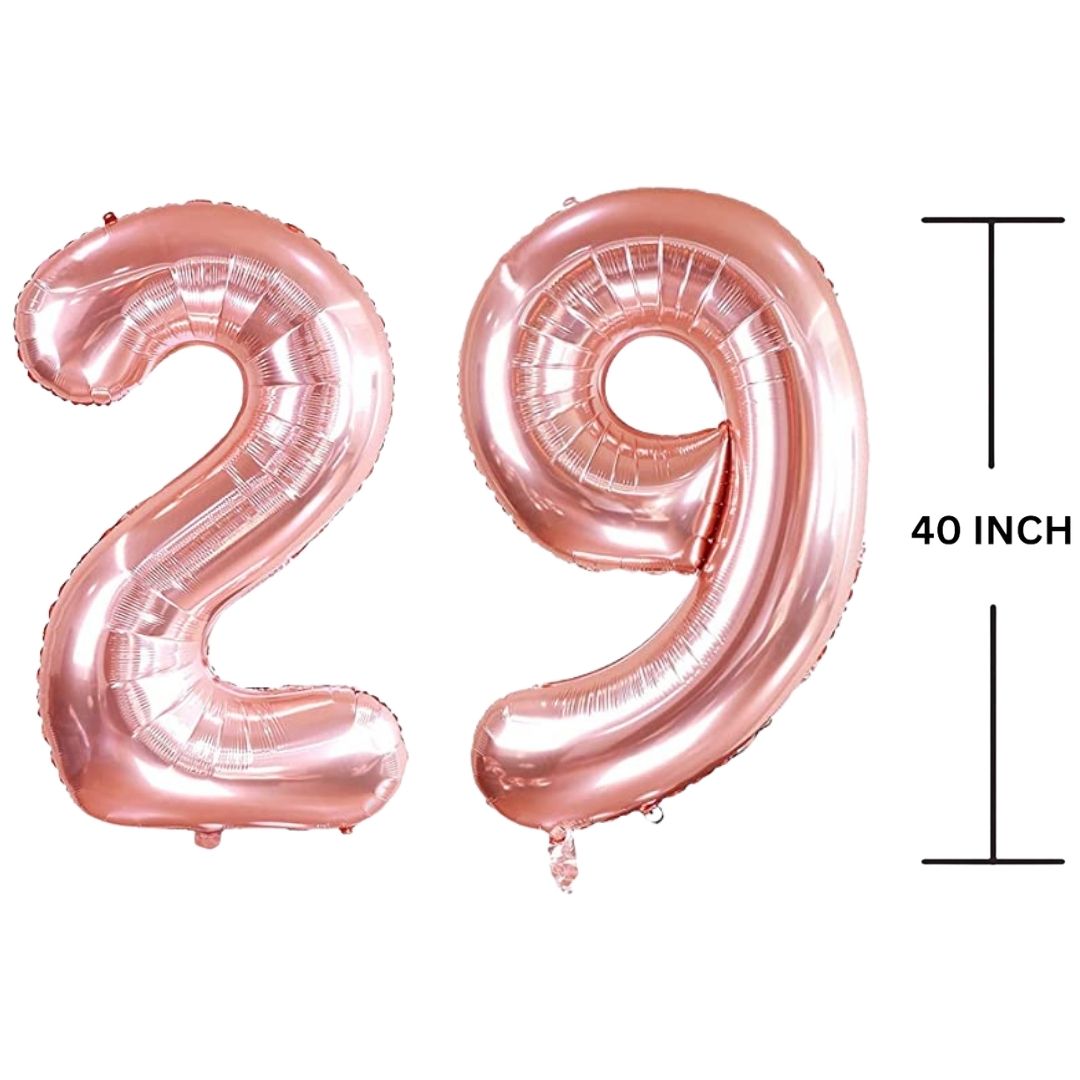 40 Inches ROSE GOLD Number Balloon Air or Helium Compactable Balloon for Party Decoration, Birthday, Anniversary