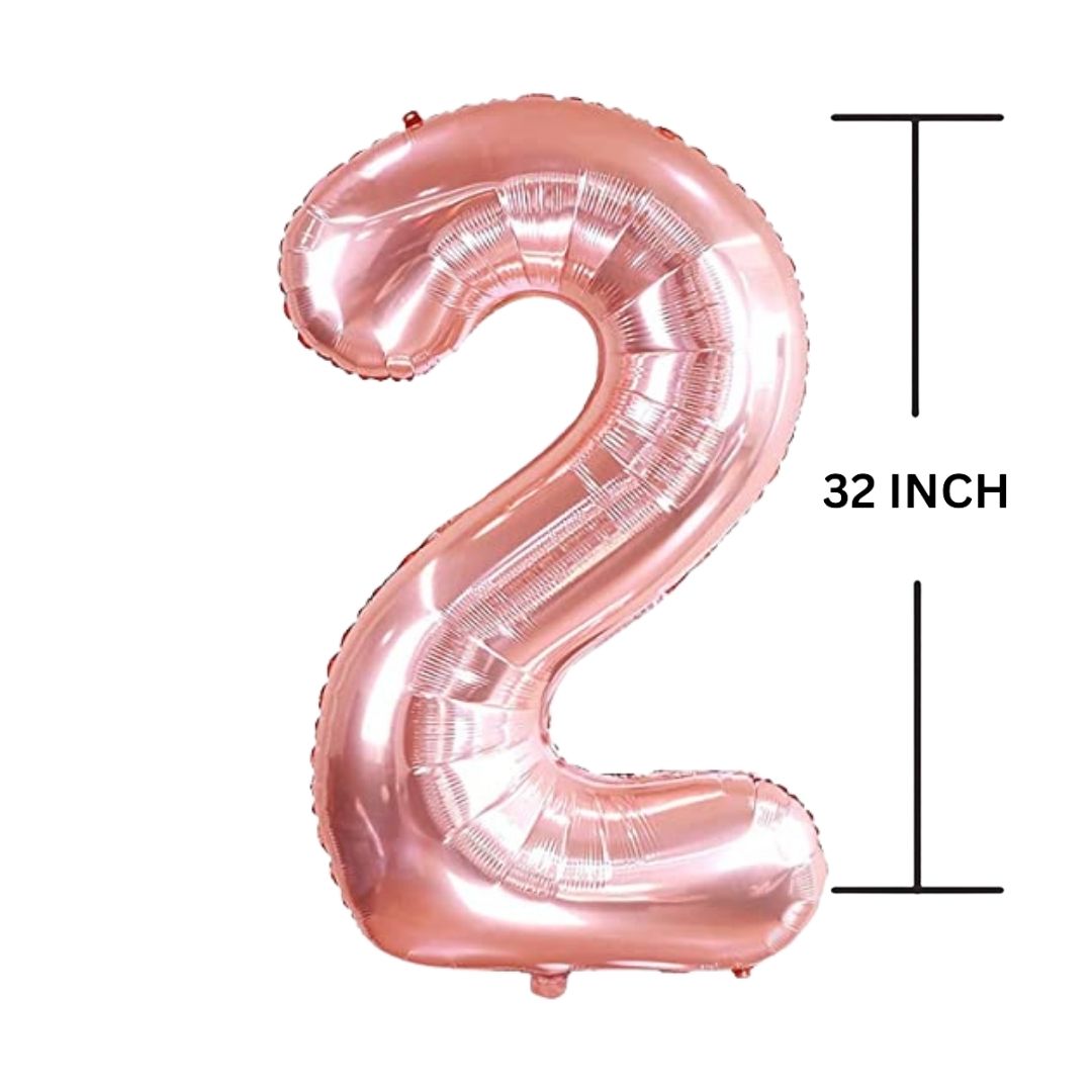 32 Inches ROSE GOLD Number Balloon Air or Helium Compactable Balloon for Party Decoration, Birthday, Anniversary