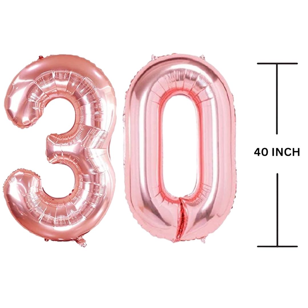 40 Inches ROSE GOLD Number Balloon Air or Helium Compactable Balloon for Party Decoration, Birthday, Anniversary