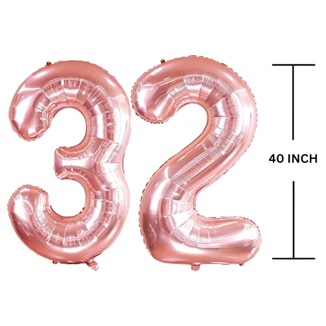 40 Inches ROSE GOLD Number Balloon Air or Helium Compactable Balloon for Party Decoration, Birthday, Anniversary