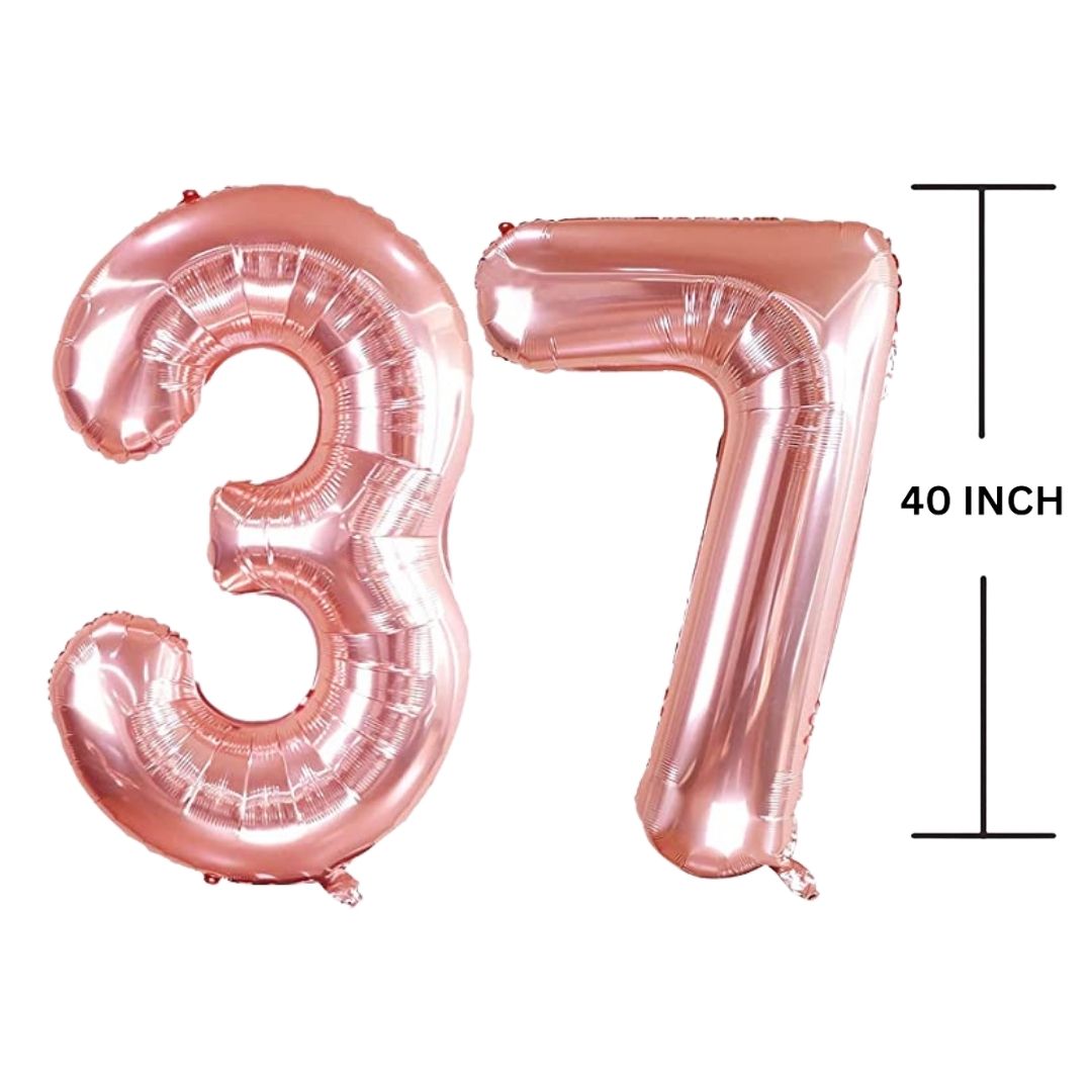 40 Inches ROSE GOLD Number Balloon Air or Helium Compactable Balloon for Party Decoration, Birthday, Anniversary