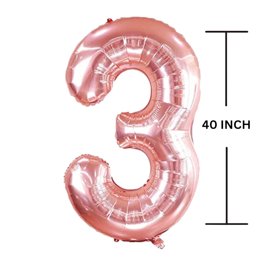 40 Inches ROSE GOLD Number Balloon Air or Helium Compactable Balloon for Party Decoration, Birthday, Anniversary