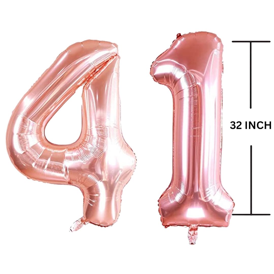 32 Inches ROSE GOLD Number Balloon Air or Helium Compactable Balloon for Party Decoration, Birthday, Anniversary