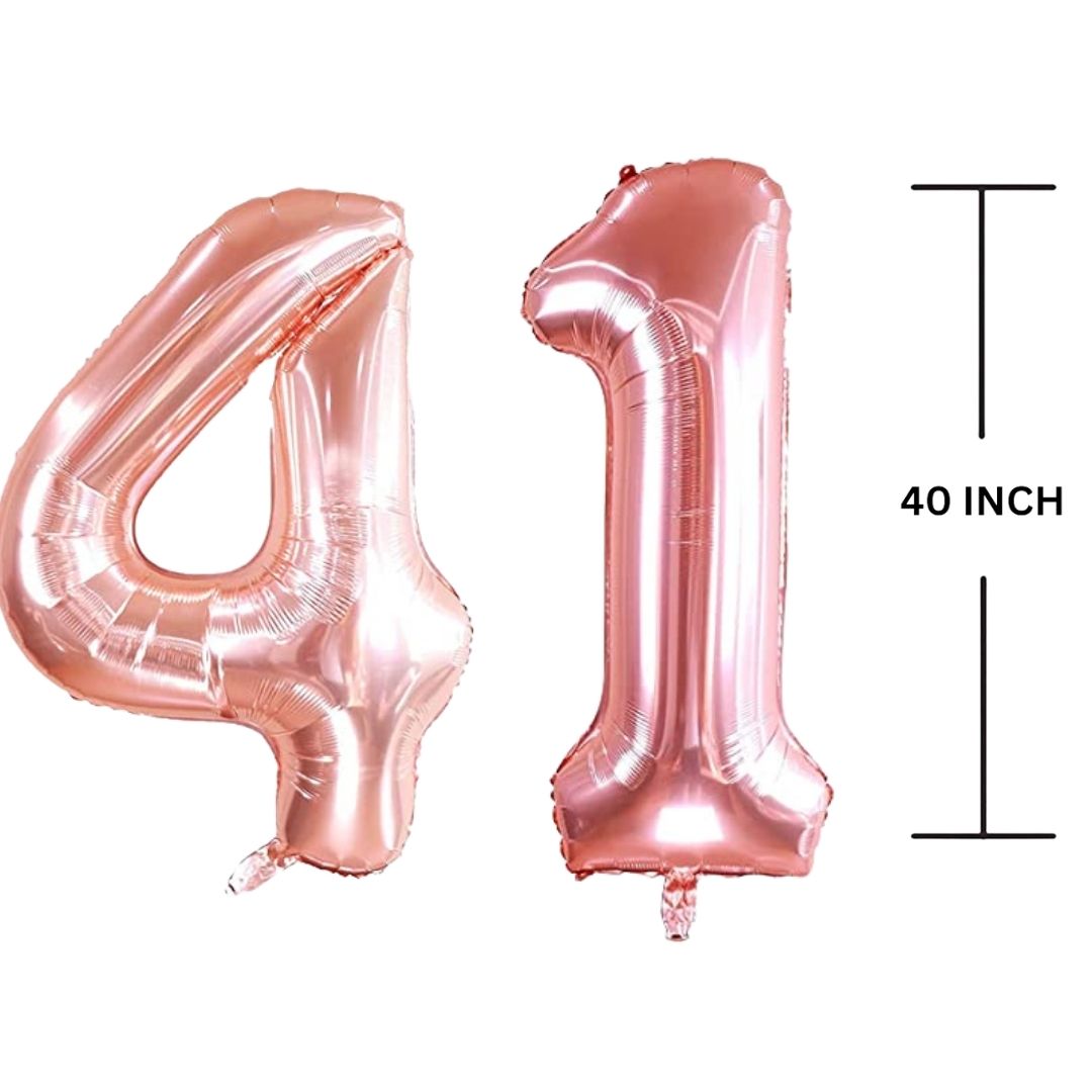 40 Inches ROSE GOLD Number Balloon Air or Helium Compactable Balloon for Party Decoration, Birthday, Anniversary