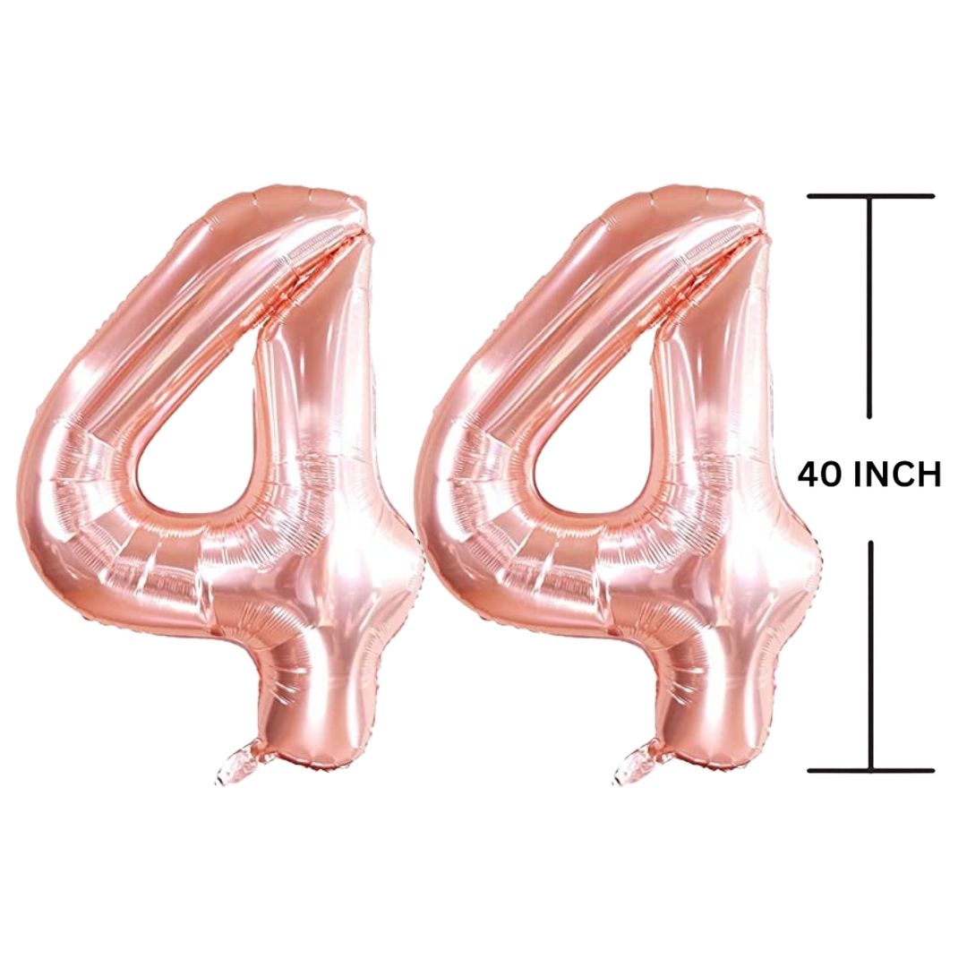 40 Inches ROSE GOLD Number Balloon Air or Helium Compactable Balloon for Party Decoration, Birthday, Anniversary