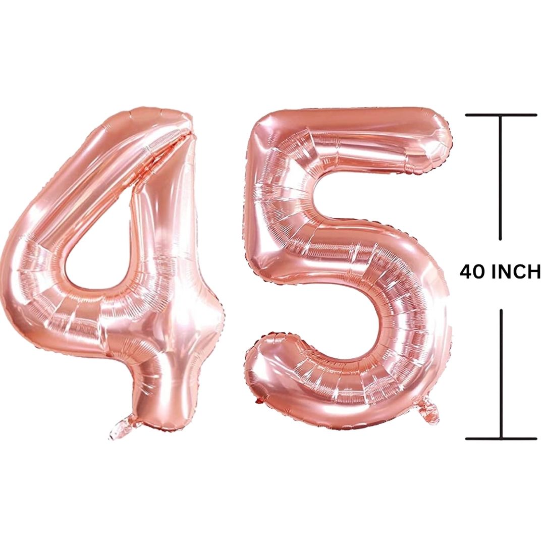 40 Inches ROSE GOLD Number Balloon Air or Helium Compactable Balloon for Party Decoration, Birthday, Anniversary