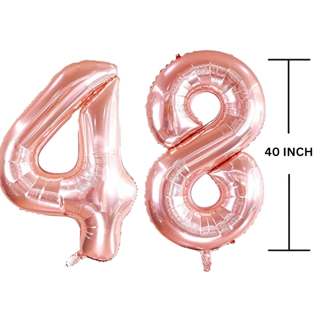 40 Inches ROSE GOLD Number Balloon Air or Helium Compactable Balloon for Party Decoration, Birthday, Anniversary