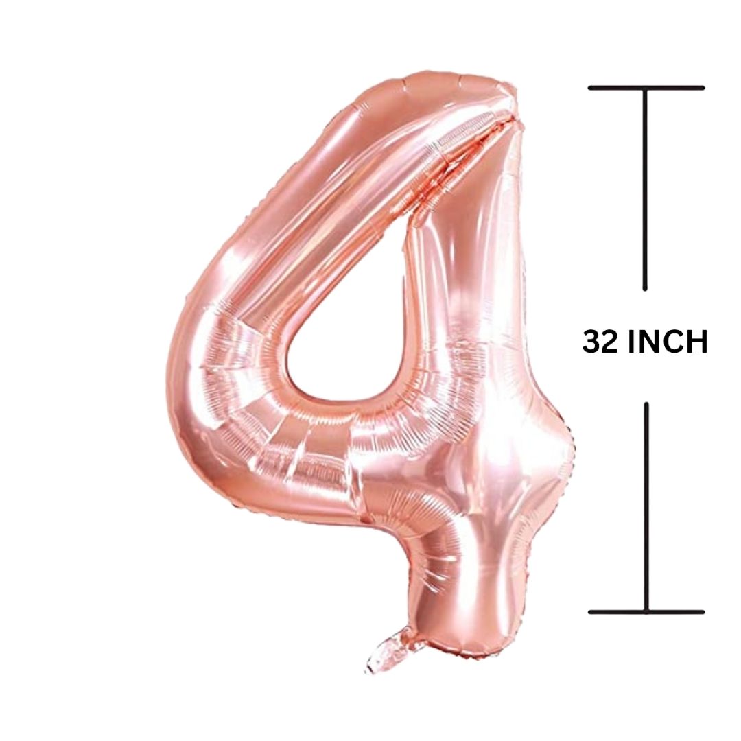 32 Inches ROSE GOLD Number Balloon Air or Helium Compactable Balloon for Party Decoration, Birthday, Anniversary