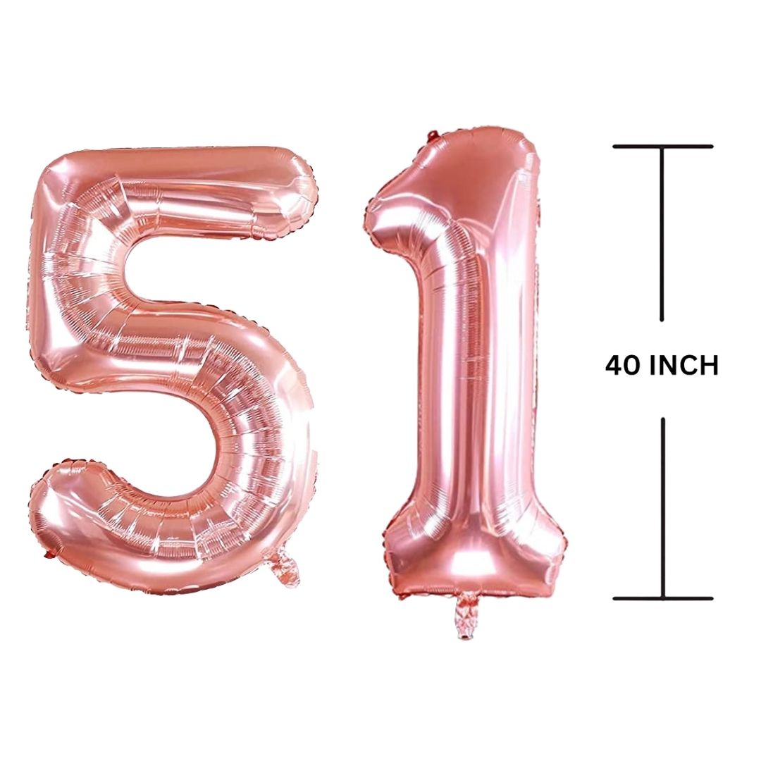 40 Inches ROSE GOLD Number Balloon Air or Helium Compactable Balloon for Party Decoration, Birthday, Anniversary