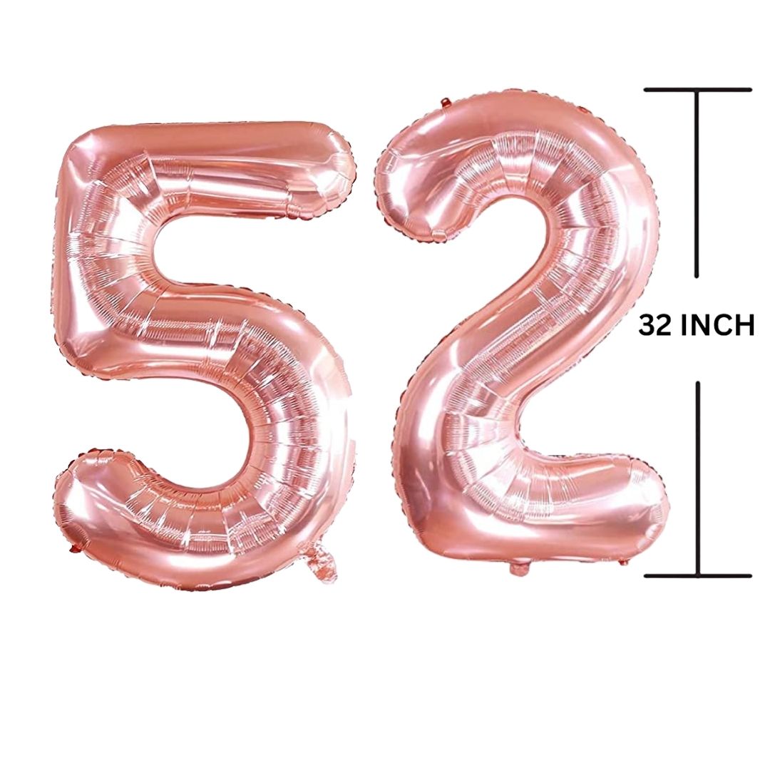 32 Inches ROSE GOLD Number Balloon Air or Helium Compactable Balloon for Party Decoration, Birthday, Anniversary