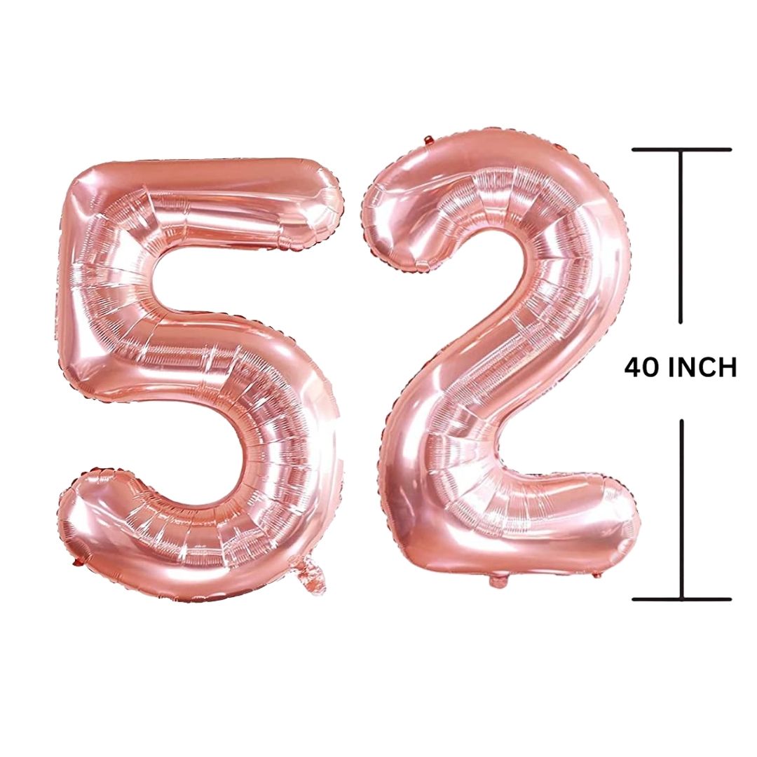 40 Inches ROSE GOLD Number Balloon Air or Helium Compactable Balloon for Party Decoration, Birthday, Anniversary