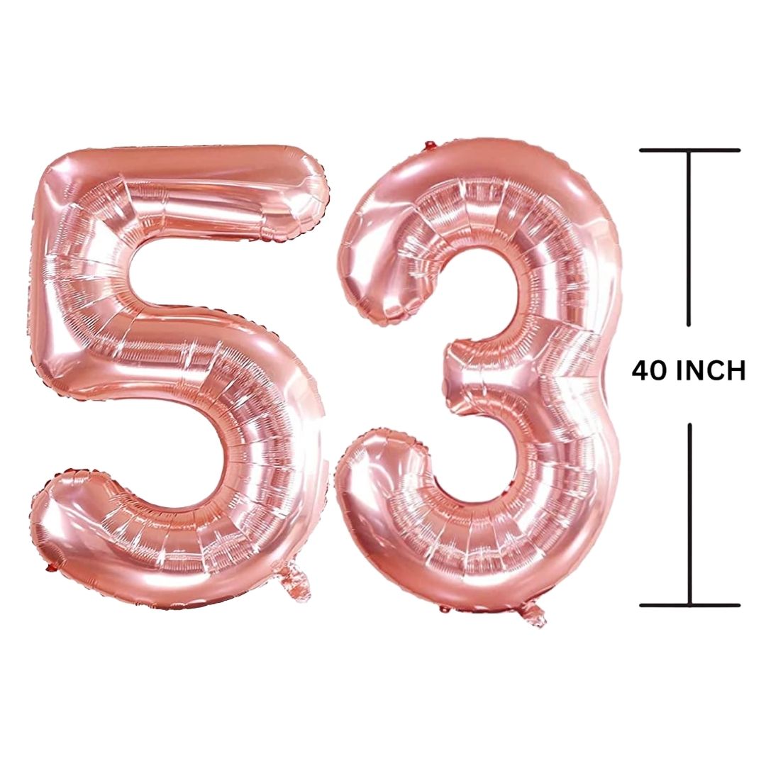 40 Inches ROSE GOLD Number Balloon Air or Helium Compactable Balloon for Party Decoration, Birthday, Anniversary