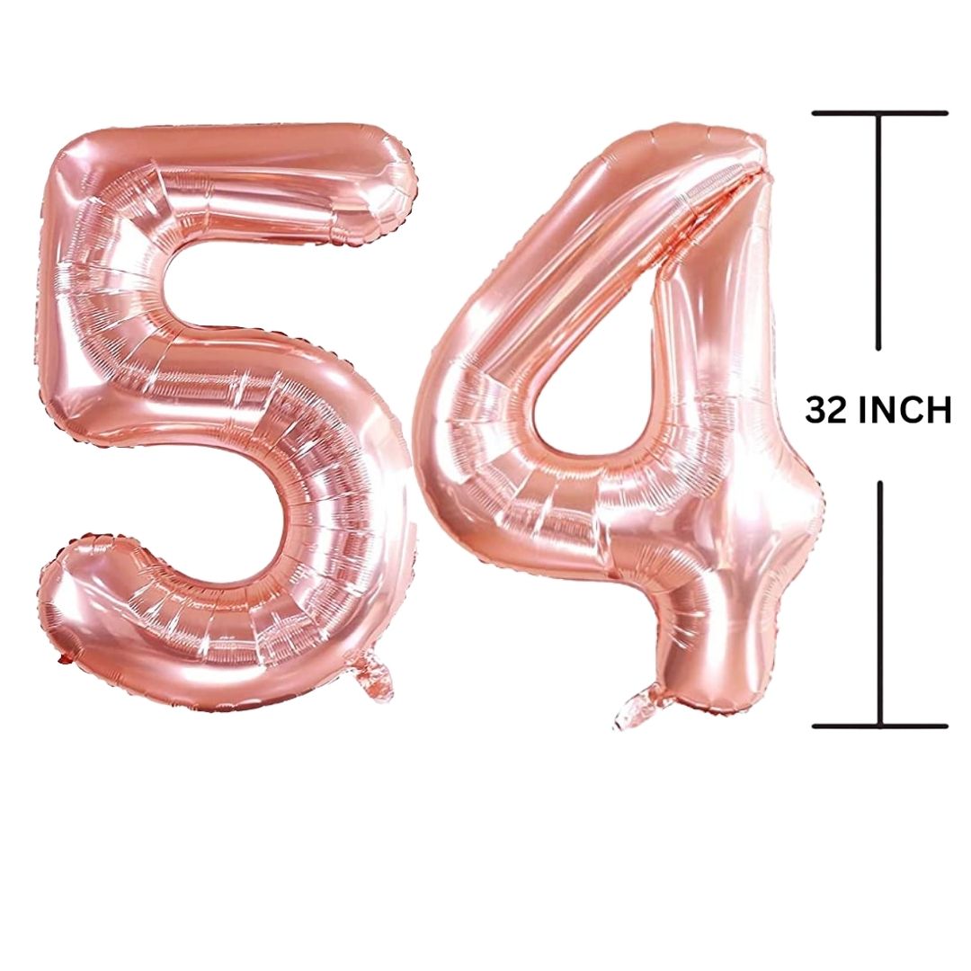 32 Inches ROSE GOLD Number Balloon Air or Helium Compactable Balloon for Party Decoration, Birthday, Anniversary